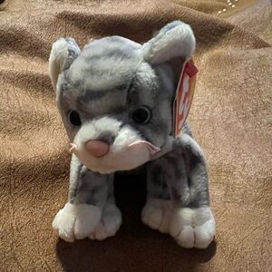 Ty Beanie Baby Plush Silver the Kitten with Fur Vintage Toys